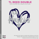 3/4 Sleeve Baseball Tee - Heather Grey / Navy (TL Reed Double Heart #143778)