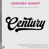 3/4 Sleeve Baseball Tee - White / Black (Century Script #143848)