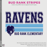 3/4 Sleeve Baseball Tee - Heather Grey / Navy (Bud Rank Stripes #143887)