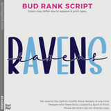 3/4 Sleeve Baseball Tee - Heather Grey / Navy (Bud Rank Script #143888)