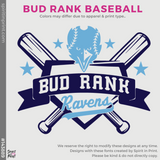 3/4 Sleeve Baseball Tee - Heather Grey / Navy (Bud Rank Baseball #143889)