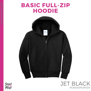 Full-Zip Hoodie - Black (Fugman 5 Stripe #143749)