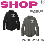 1/4 Zip Long Sleeve - Black or Grey (Reedley Softball)
