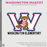 Basic Full-Zip Hoodie - Red (Washington KESD Mascot #143279)