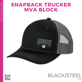 Snapback Trucker Cap- Black/Steel