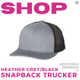 Snapback Trucker Cap- Heather Grey/Black