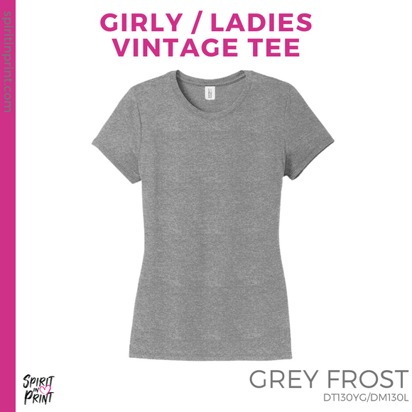 Girly Vintage Tee - Grey Frost (Striped Heart #143625)