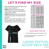 Ladies Festival Scoop Neck Tee- White (Mission Vista Academy Heart #143682)