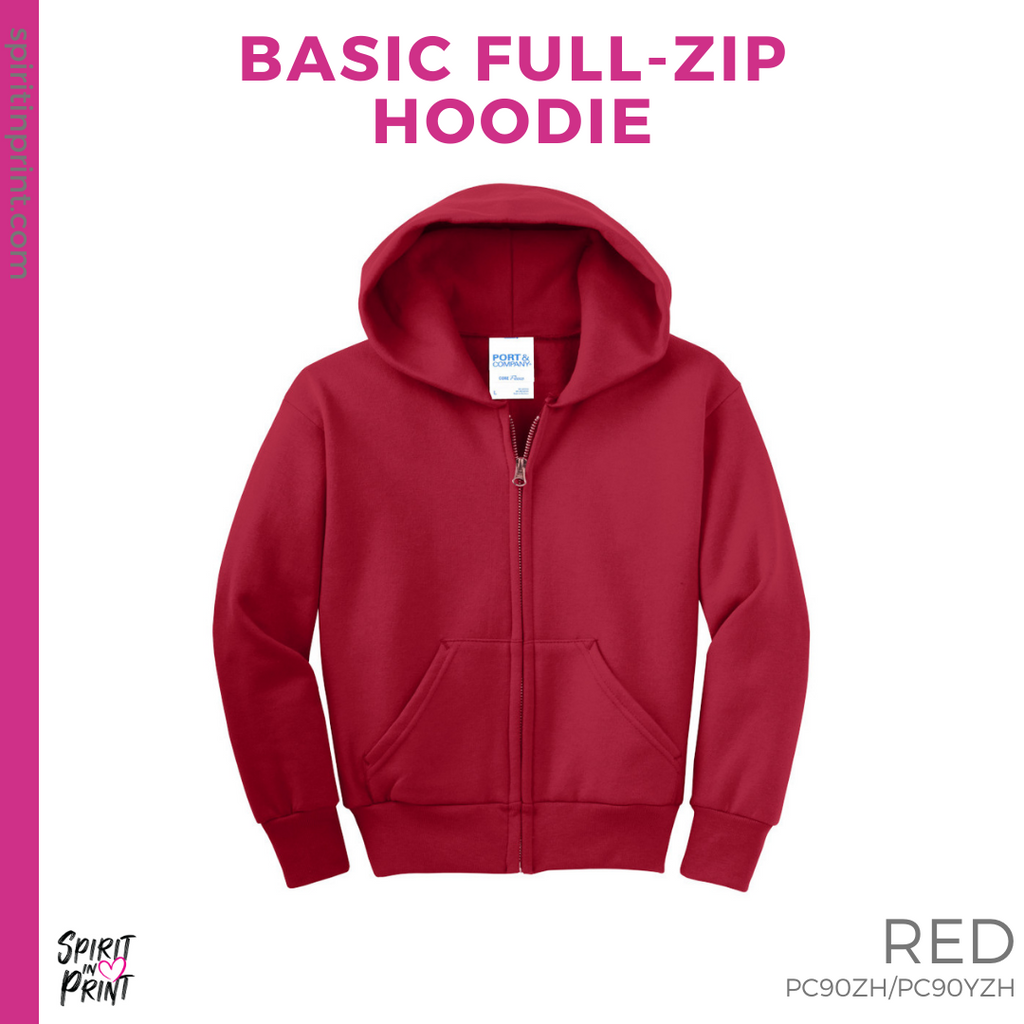 Full-Zip Hoodie - Red (Fancher Creek FC Block #143863) – Spirit in