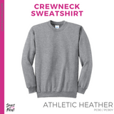 Crewneck Sweatshirt - Athletic Grey (Striped Heart #143625)