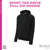 Unisex Fleece Full-Zip Hoodie - Black (Mission Vista Academy Logo #143700)