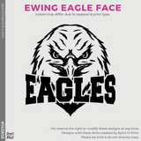 3/4 Sleeve Baseball Tee - White / Black (Ewing Eagle Face #143808)