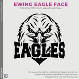 Crewneck Sweatshirt - Athletic Grey (Ewing Eagle Face #143808)