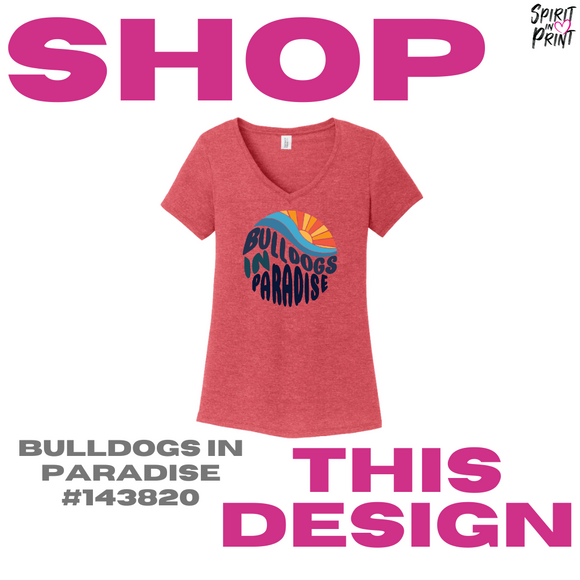 Ladies Vintage Tee - Red Frost (Bulldogs in Paradise #143820)