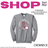 Crewneck Sweatshirt - Athletic Grey (Young Volleyball #143920)