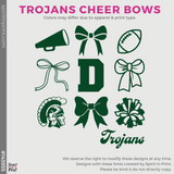 Crewneck Sweatshirt - Dark Green (Trojans Cheer Bows #143955)