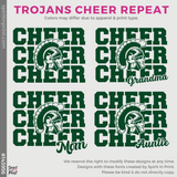 Ladies Racerback Cropped Tank - White (Trojans Cheer Repeat #143956)