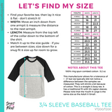3/4 Sleeve Baseball Tee - White / Black (Softball Mama Repeat #143825)