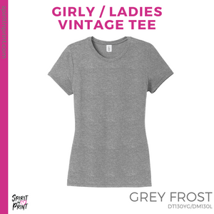 Girly Vintage Tee - Grey Frost (Ewing Script #143811)