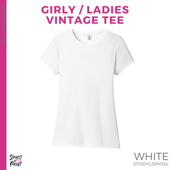 Girly Vintage Tee - White (Young Stripes #143772)
