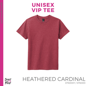 Unisex VIP Tee - Heathered Cardinal (Young Stripes #143772)