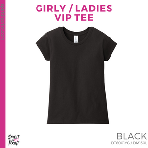 Girly VIP Tee - Black (Red Bank Stripes #143743)