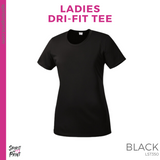 Ladies Dri-Fit Tee - Black (Trojans Cheer Bows #143955)