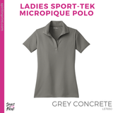 Ladies Micro pique Polo - Grey Concrete (OCHS Titans Fireball #144015)