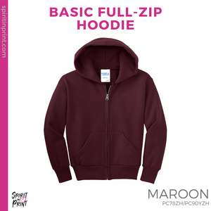 Full-Zip Hoodie - Maroon (Young Block #143773)