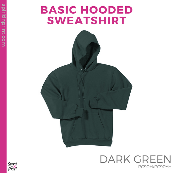 Basic Hoodie - Dark Green (Trojans Cheer Bows #143955)