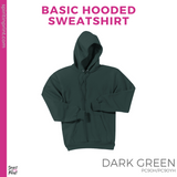 Basic Hoodie - Dark Green (Trojans Cheer Bows #143955)