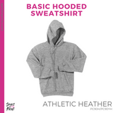 Hoodie - Athletic Grey (Ewing Eagle Face #143808)