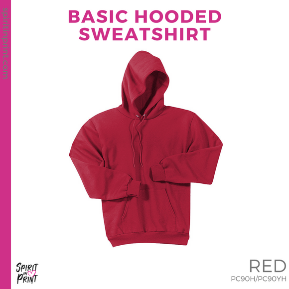 Hoodie - Red (Cole Bulldog Face #143805)