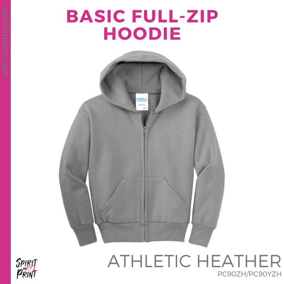 Full-Zip Hoodie - Athletic Heather Red Bank Paw (#143746)
