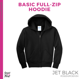 Full-Zip Hoodie - Black (Fugman 3 Stripe #143747)