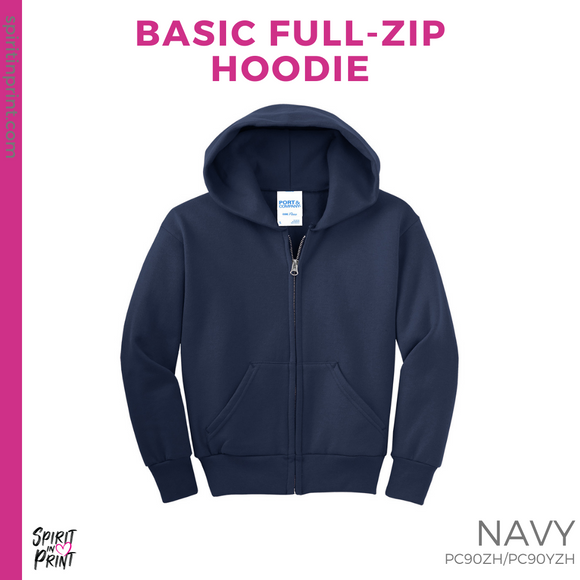 Full-Zip Hoodie - Navy (PCA Wavy #143828)