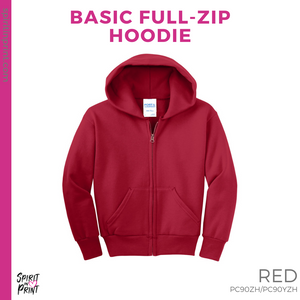 Full-Zip Hoodie - Red (Red Bank Paw #143746)