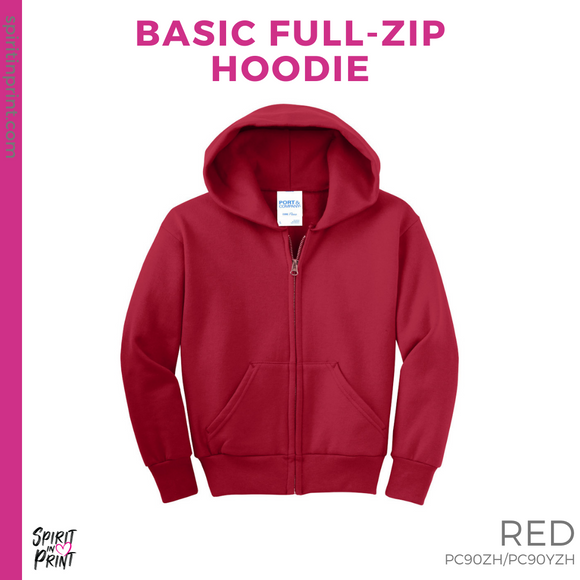 Full-Zip Hoodie - Red (Red Bank Paw #143746)