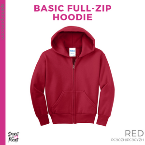 Full-Zip Hoodie - Red (HB Interlocked #143757)
