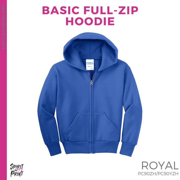 Full-Zip Hoodie - Royal (Centennial Heart #143785)