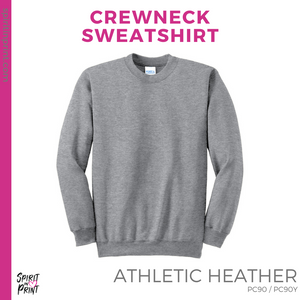 Crewneck Sweatshirt - Athletic Grey (Baseball Flag #143837)