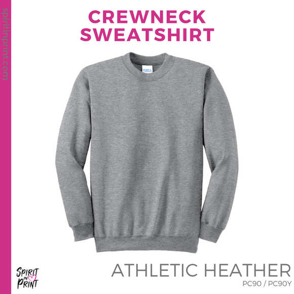 Crewneck Sweatshirt - Athletic Grey (Hillside Bobcat #143753)