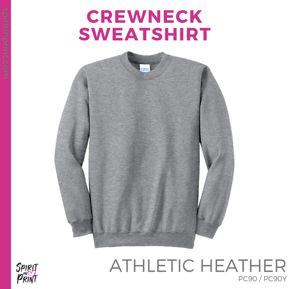 Crewneck Sweatshirt - Athletic Grey (Ewing Wavy #143809)