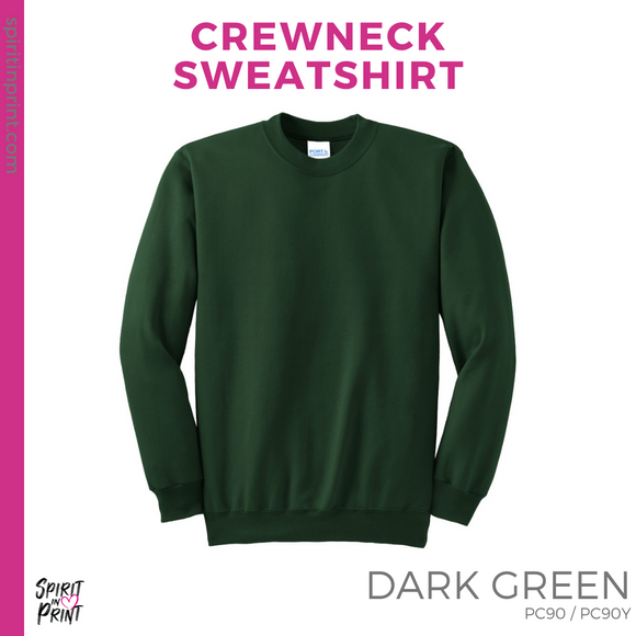 Crewneck Sweatshirt - Dark Green (Clovis East Wavy Color Guard #143790)