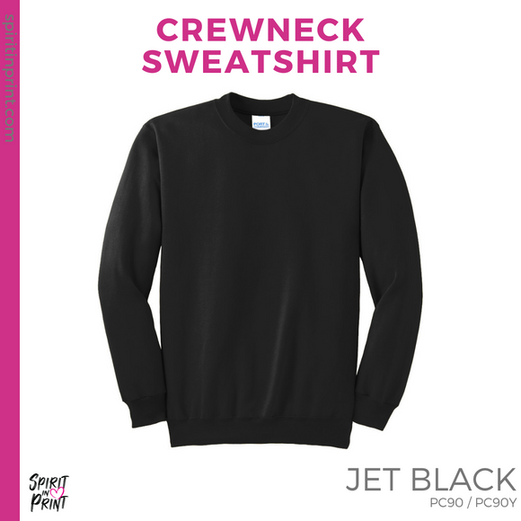 Crewneck Sweatshirt - Black (Ewing Eagle Face #143808)