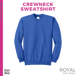 Crewneck Sweatshirt - Royal (Ewing Eagle Face #143808)