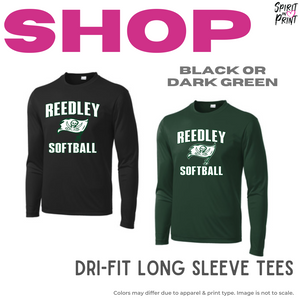 Long Sleeve Dri-Fit Tees - Dark Green or Black (Reedley Softball)