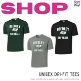 Unisex Dri-Fit Tees - Dark Green, Grey or Black (Reedley Softball)