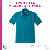 Unisex Micro pique Polo - Tropic Blue (OCHS Titans Fireball #144015)