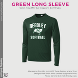 Long Sleeve Dri-Fit Tees - Dark Green or Black (Reedley Softball)